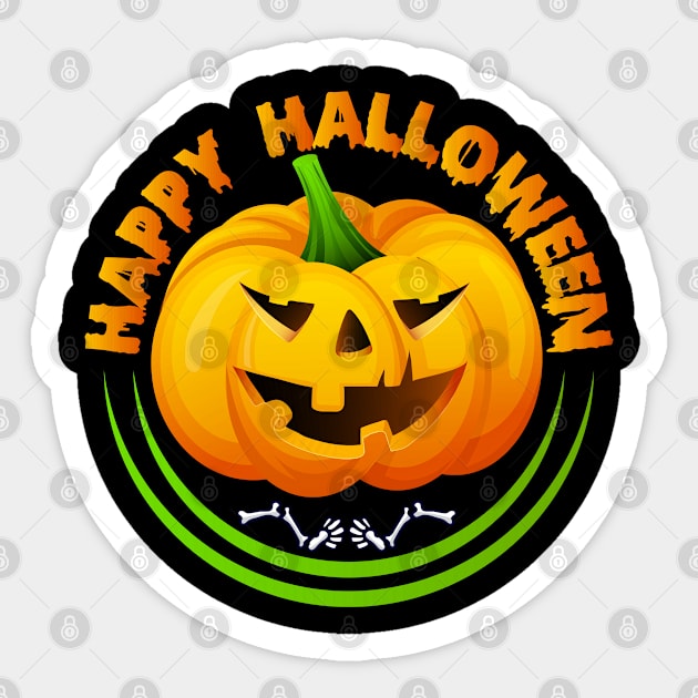 Funny Happy Halloween Scary Spooky Pumpkin Sticker by koolteas